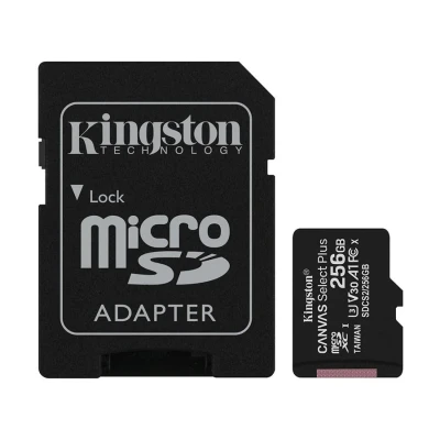 Kingston Canvas Select Plus 256GB MicroSD UHS-I U3 Class 10 A1 V30 Memory Card with Adapter #SDCS2/256GB